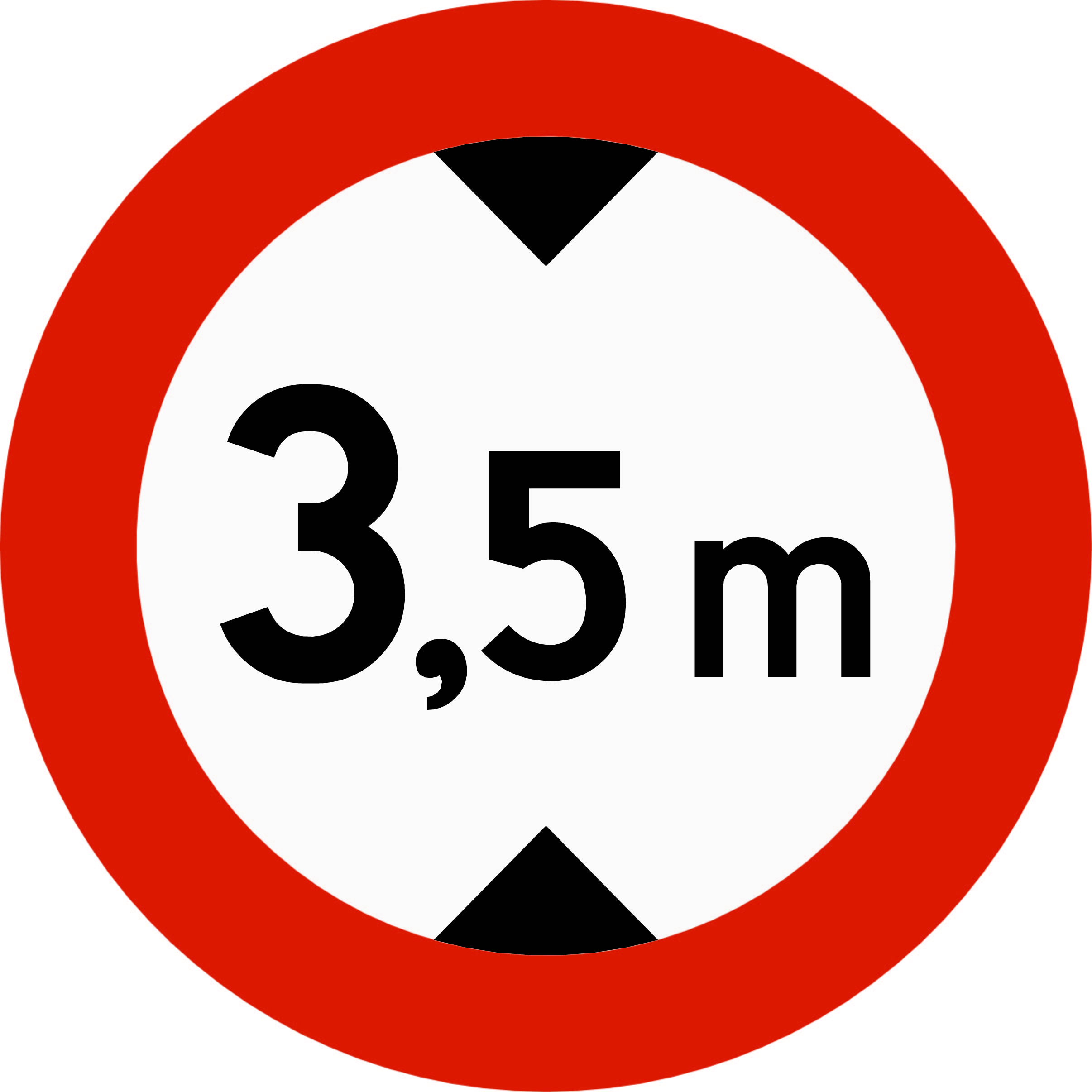 Skilt 314 Høydegrense 3,5m
