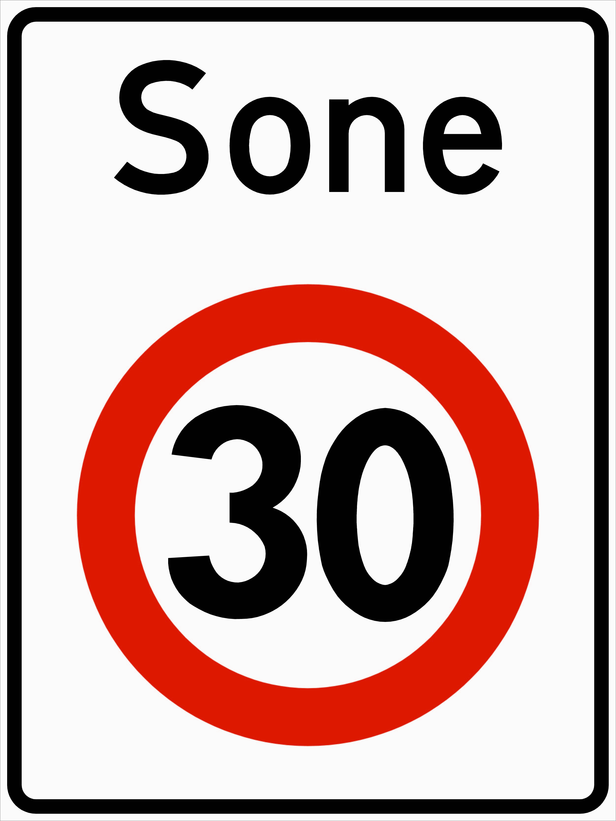 Skilt 366 Fartsgrensesone 30