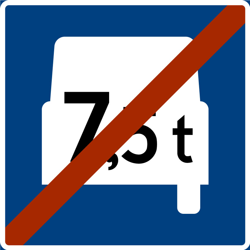 Skilt 507 Slutt på tungtrafikkfelt