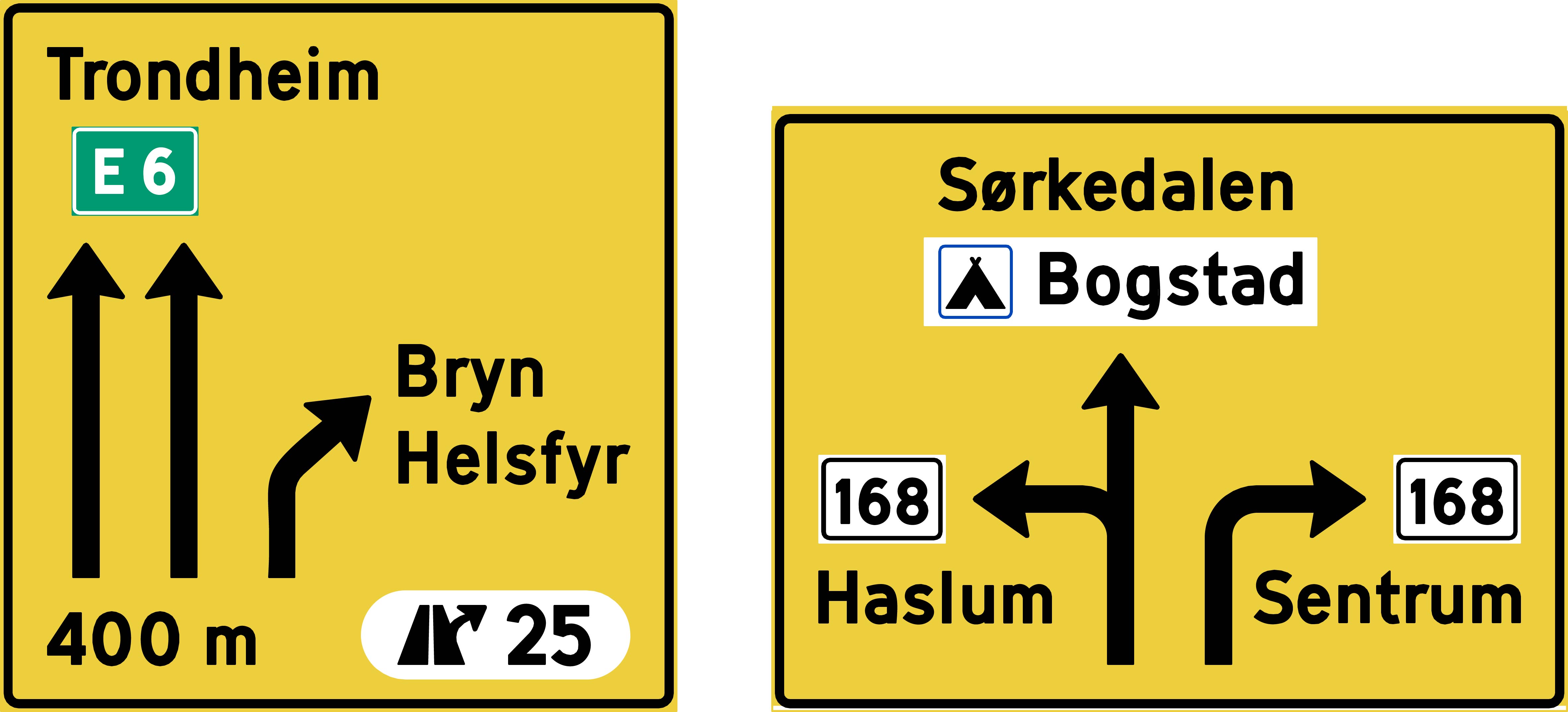 Skilt 707 Kjørefeltorienteringstavle
