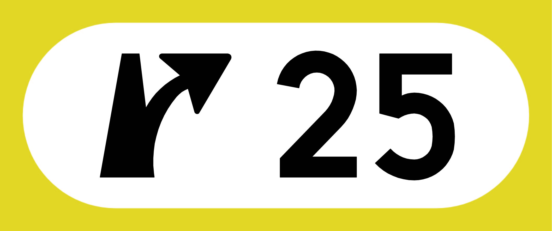 Skilt 723.73 Kryssnummer for tofeltsveg